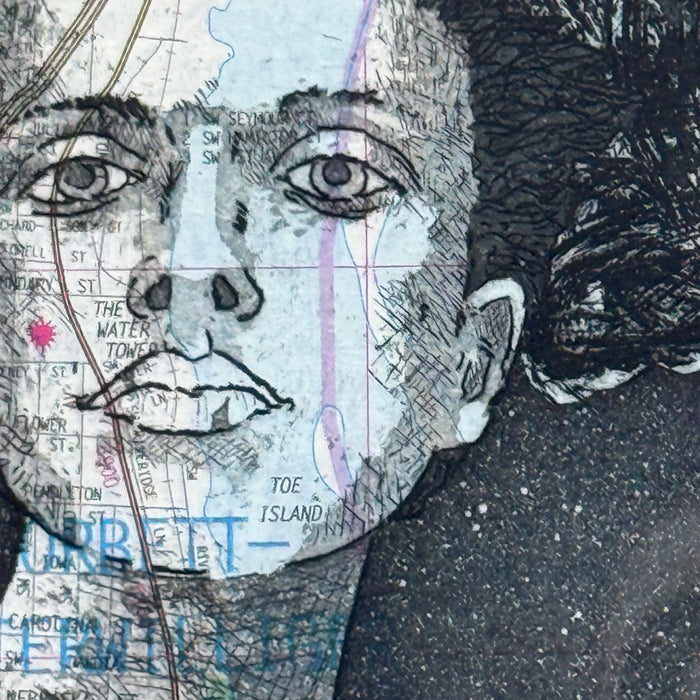 128. Seeking Shelter — Etching
