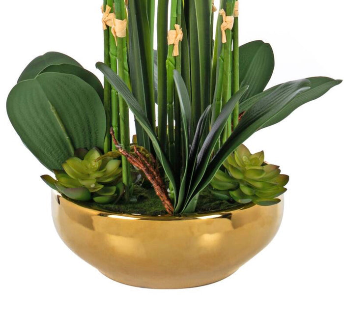 14" Phalaenopsis Orchid Leaf Spray ( JYL915-GR )