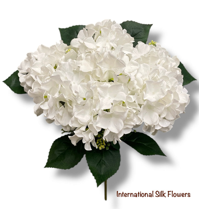 18'' Pongee Hydrangea Bush ( INT24007-#5 White )