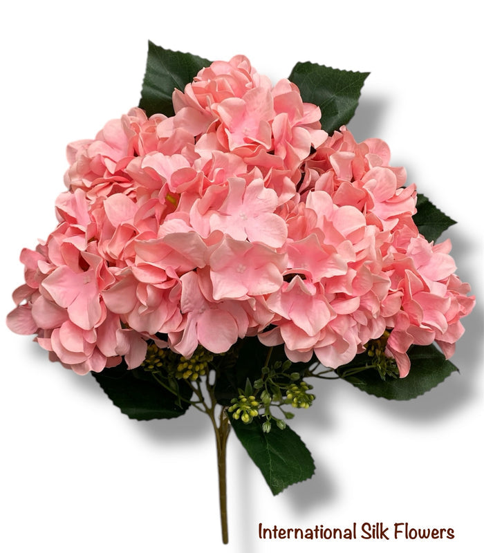 18'' Pongee Hydrangea Bush ( INT24007-#6 Pink )