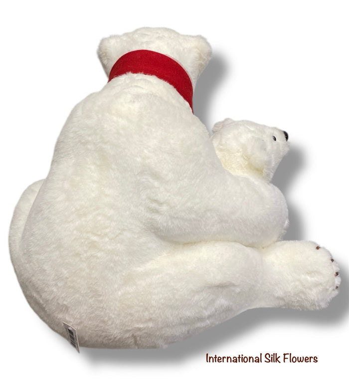 18'' x 18'' x 15'' Polar Mom Bear with Cub  ( 260359-White )