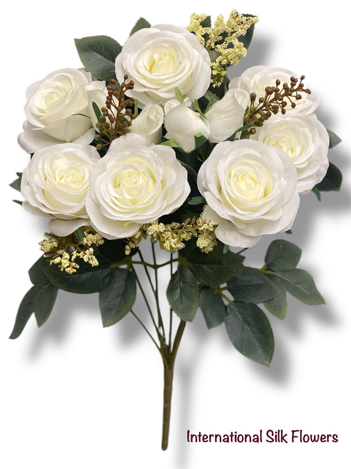 19'' Open Rose Bush ( 23653-Cream ) TY1305