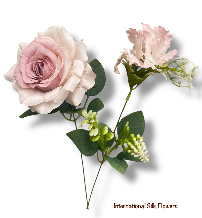 19'' Rose/Hydrangea Bush ( INT5503-Mauve )