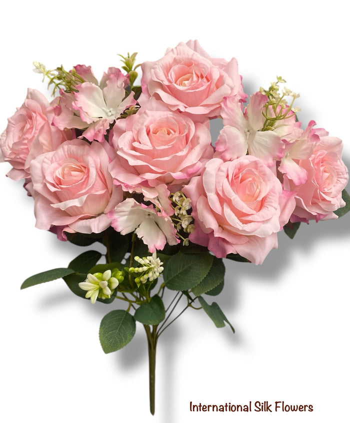 19'' Rose/Hydrangea Bush ( INT5503-Pink )