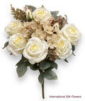 19'' Rose/Hydrangea Mix Bush ( TY2219-Cream )