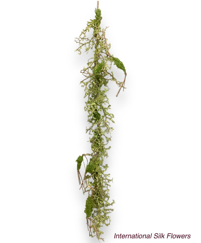 43" Moss Twig Garland With Mini Fern ( PGM352-GR )
