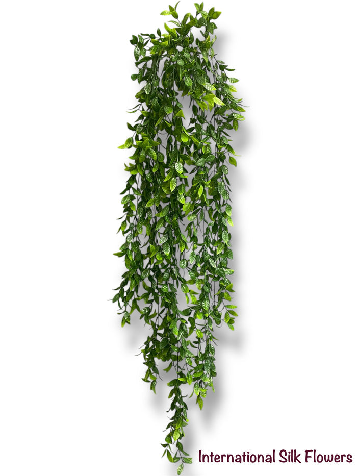 45''  Plastic Green Leaves hanging Bush ( INT24717-F)