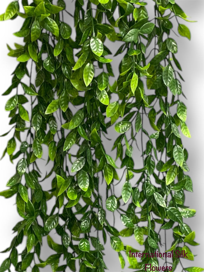 45''  Plastic Green Leaves hanging Bush ( INT24717-F)