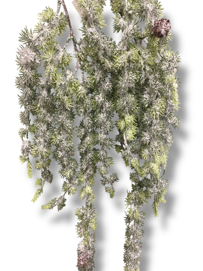 46'' Hanging Snow Pine Spray ( 195425-WH/GN )