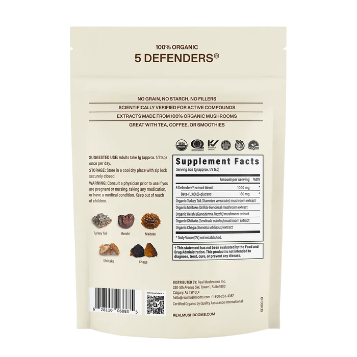5 Defenders Mushroom Blend Powder - Immune Support