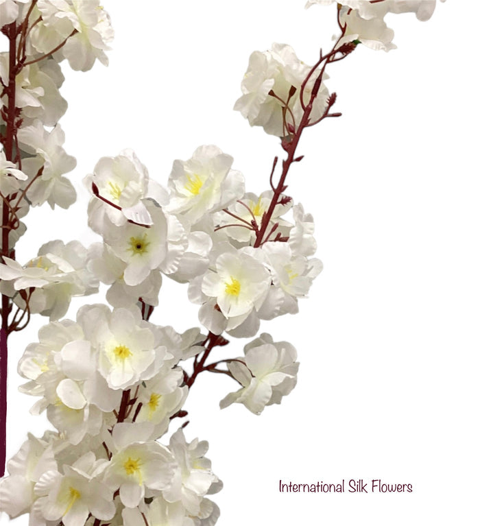 51" Faux Cream Cherry Blossom Spray ( INT009-Cream/Yellow ) SS009