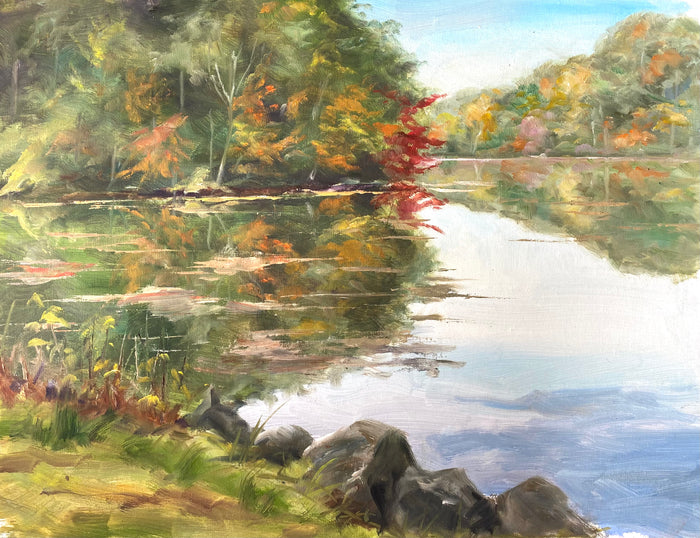 kent lake Heiner Hertling Oil Painting Plein Air