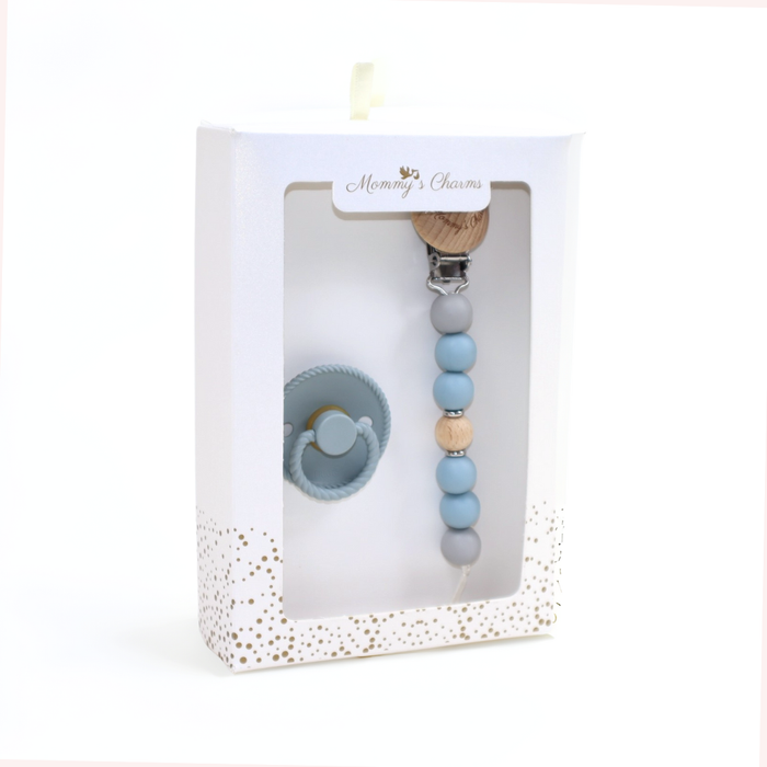 Amber Pacifier Clip and FRIGG Pacifier set by Mommy's Charms