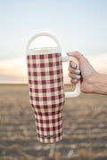 American Farm Company - Cranberry Gingham 40oz Water Tank Tumbler