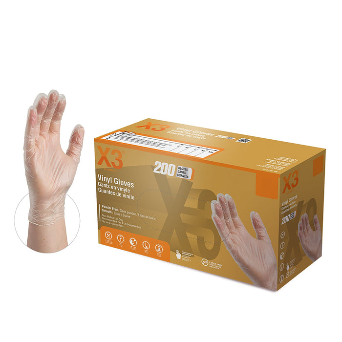 AMMEX® GPX3D Clear Vinyl Industrial Latex Free Disposable Gloves - NYDIRECT