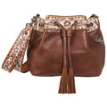 Angel Ranch Conceal Carry Bucket Bag White Washed Daisy Collection Brown