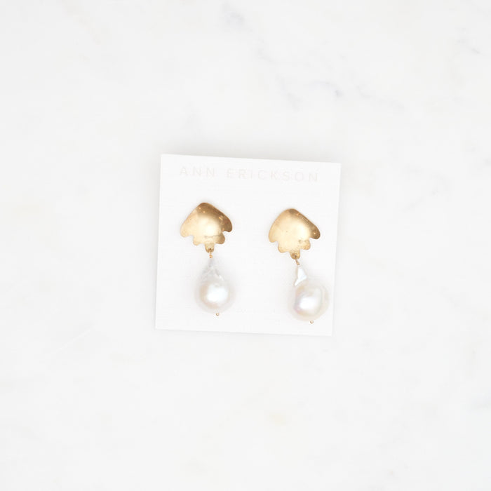 Pair of Handmade Pearl Drop Earrings Made in Minneapolis