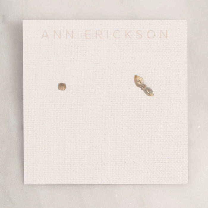 Ann Erickson Mismatched Sterling Silver Stud Earrings