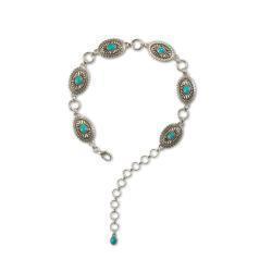 Ariat Youth Girl Oval Concho Chain Belt Turquoise
