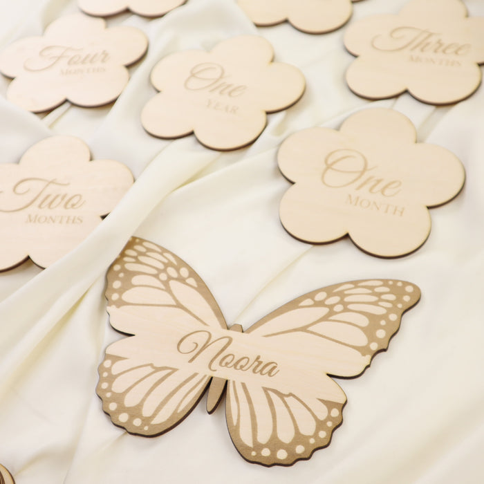 Baby Milestone & Name Card Set – Secret Garden