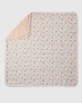 Loulou Lollipop muslin baby quilt blanket in Bumble Bees — front view on white background