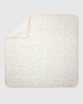 Loulou Lollipop muslin baby quilt blanket in Bunny Meadow — front view on white background