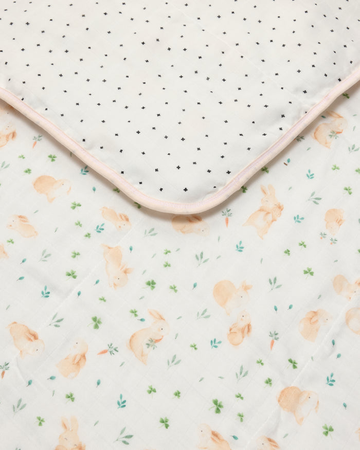 Baby Muslin Quilt in Tanboocel® Bamboo Viscose - Bunny Meadow