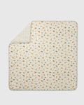 Loulou Lollipop muslin baby quilt blanket in French Breakfast — front view on white background