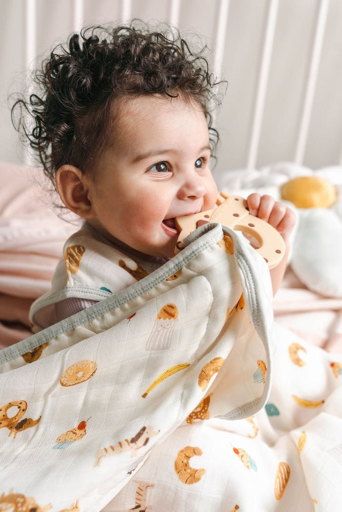 Baby Muslin Quilt in Tanboocel® Bamboo Viscose - French Breakfast