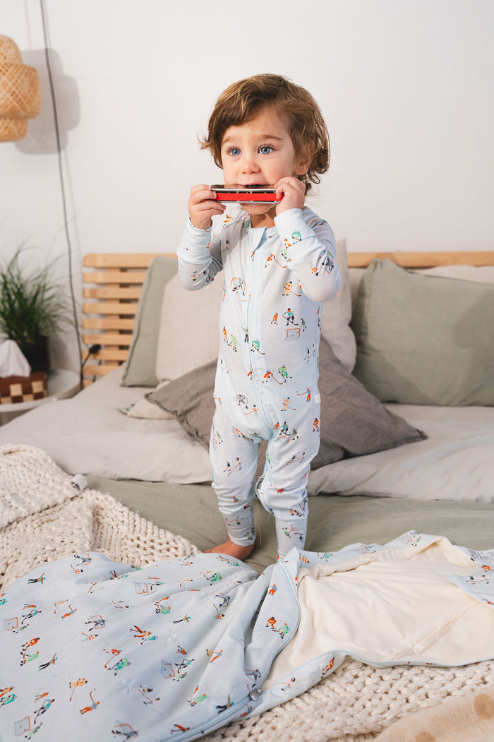 Baby Muslin Quilt in Tanboocel® Bamboo Viscose - Ice Hockey