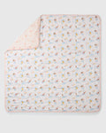 Loulou Lollipop muslin baby quilt blanket in Mermaids — front view on white background