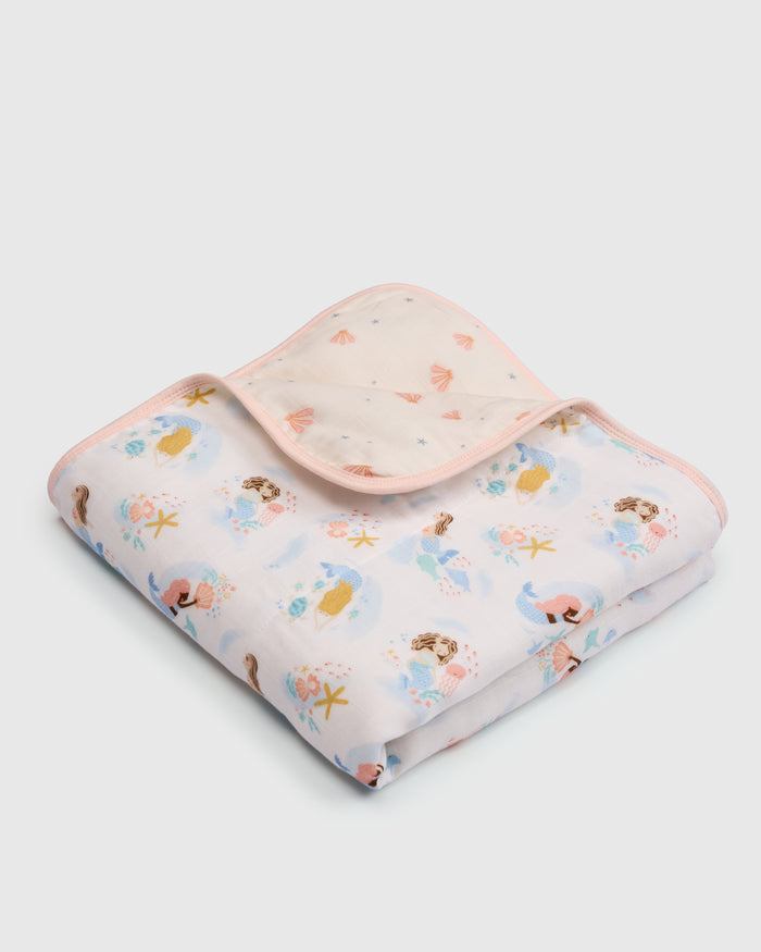 Baby Muslin Quilt in Tanboocel® Bamboo Viscose - Mermaids