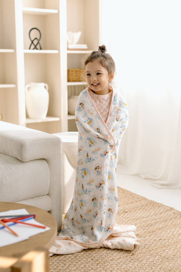 Baby Muslin Quilt in Tanboocel® Bamboo Viscose - Mermaids