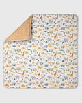 Loulou Lollipop muslin baby quilt blanket in Safari Jungle — front view on white background