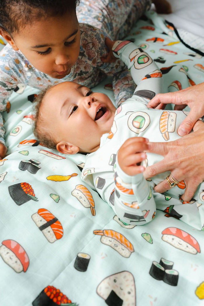 Kids Muslin Blanket - Sushi + Baby Sleep Sack in Sushi