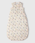 Loulou Lollipop muslin 0.5 TOG lightweight baby sleep bag in Bumble Bees — front view on white background