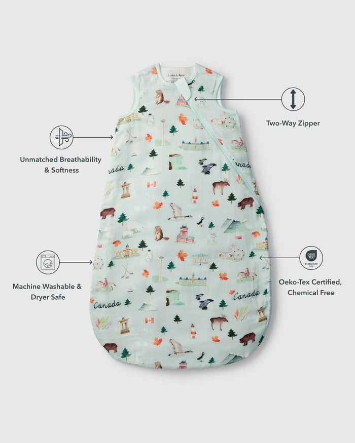 Baby Muslin Sleep Bag 0.5 TOG in Tanboocel® Bamboo Viscose - Canada