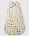 Loulou Lollipop muslin 0.5 TOG lightweight baby sleep bag in French Breakfast — front view on white background