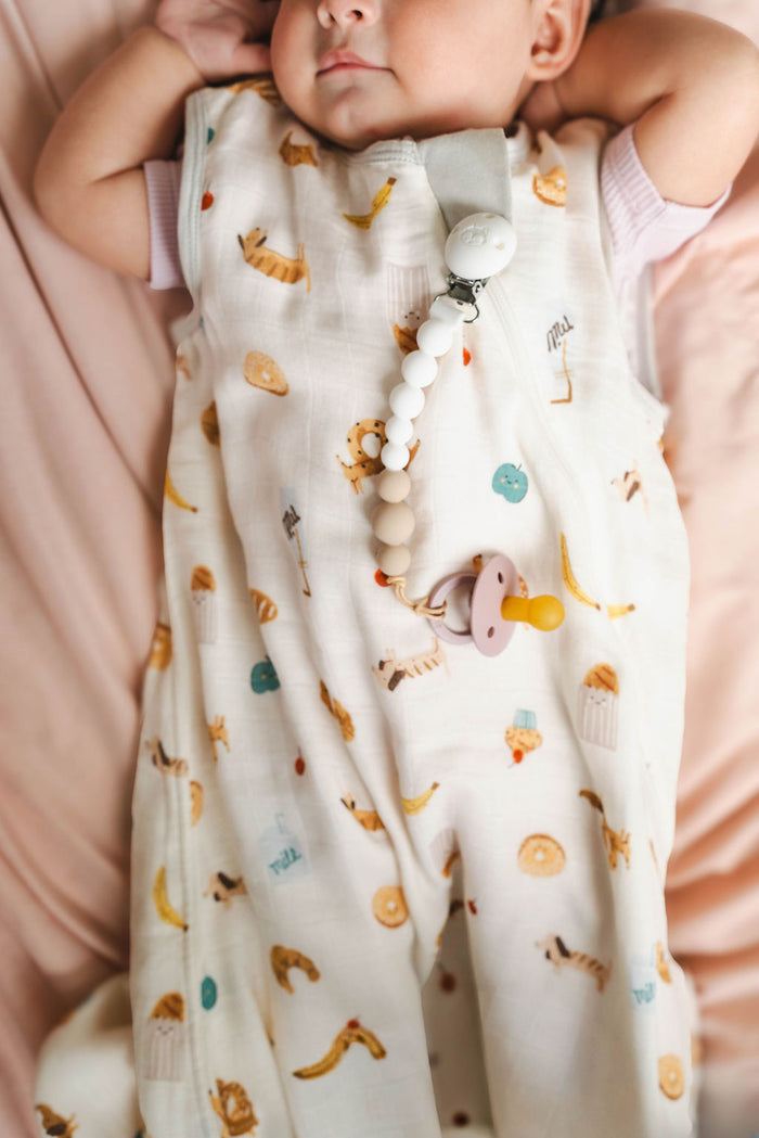 Baby Muslin Sleep Bag 0.5 TOG in Tanboocel® Bamboo Viscose - French Breakfast