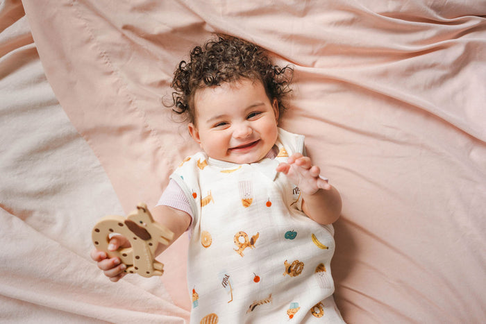 Baby Muslin Sleep Bag 0.5 TOG in Tanboocel® Bamboo Viscose - French Breakfast