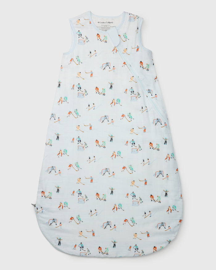Baby Muslin Sleep Bag 0.5 TOG in Tanboocel® Bamboo Viscose - Ice Hockey