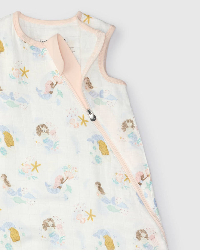 Baby Muslin Sleep Bag 0.5 TOG in Tanboocel® Bamboo Viscose - Mermaids