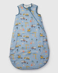 Loulou Lollipop muslin 0.5 TOG lightweight baby sleep bag in Tiny Engineers — front view on white background