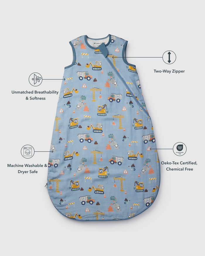 Baby Muslin Sleep Bag 0.5 TOG in Tanboocel® Bamboo Viscose - Tiny Engineers