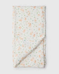 Loulou Lollipop bamboo cotton muslin swaddle blanket in Bunny Meadow — front view on white background
