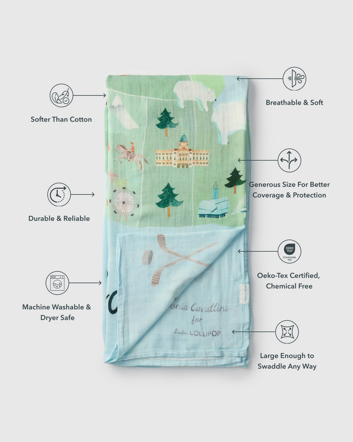 Baby Muslin Swaddle in Tanboocel® Bamboo Viscose - Canada