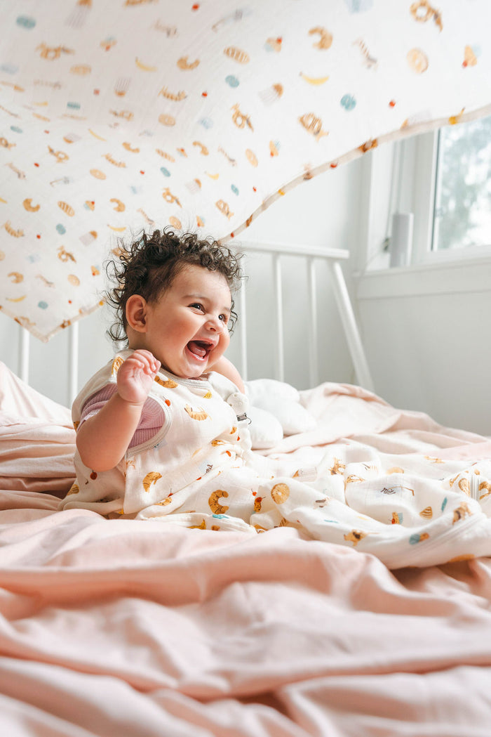 Baby Muslin Swaddle in Tanboocel® Bamboo Viscose - French Breakfast