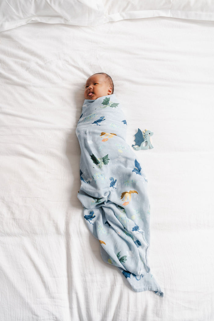 Baby Muslin Swaddling Blanket - Magical Dragons