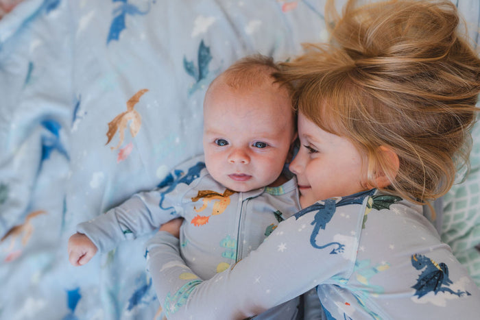 Baby Muslin Swaddle in Tanboocel® Bamboo Viscose - Magical Dragons