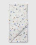 Loulou Lollipop bamboo cotton muslin swaddle blanket in Mini Mathletes — front view on white background